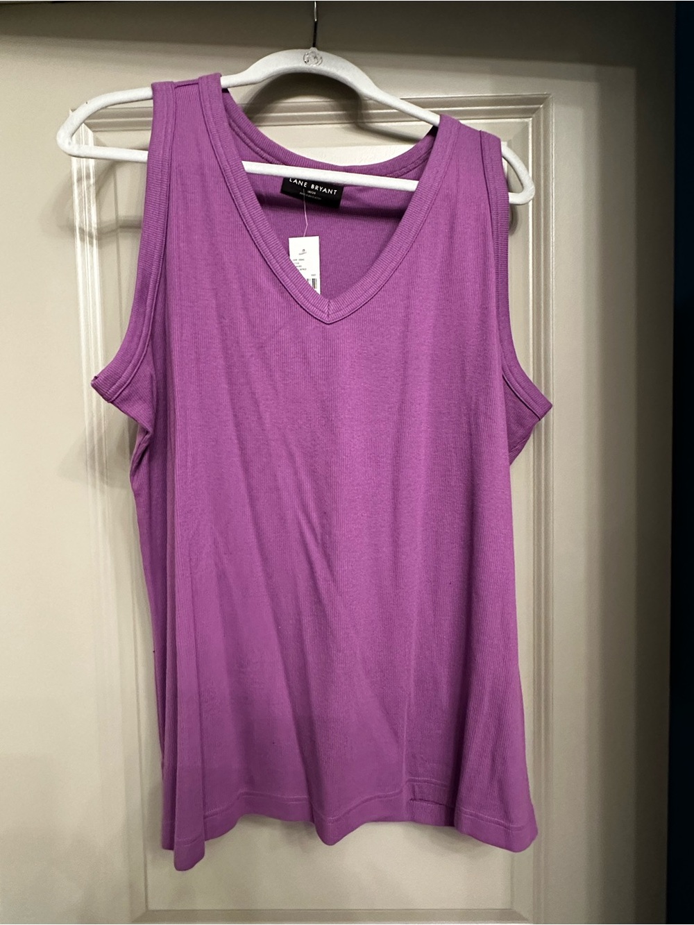 Lane Bryant Purple V-Neck Tank Top